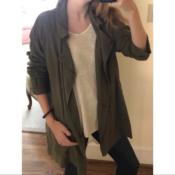 Urban Outfitters BDG Army Green Linen Cardigan - Picture 4 of 4